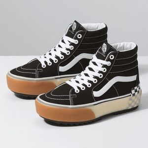 Vans Black and White Sk8-Hi Stacked Sneakers